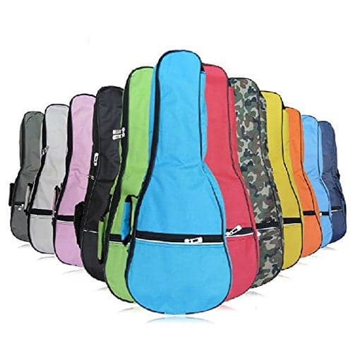 HOT SEAL Waterproof Durable Colorful Ukulele Cotton Case Bag with Storage (21in, orange)