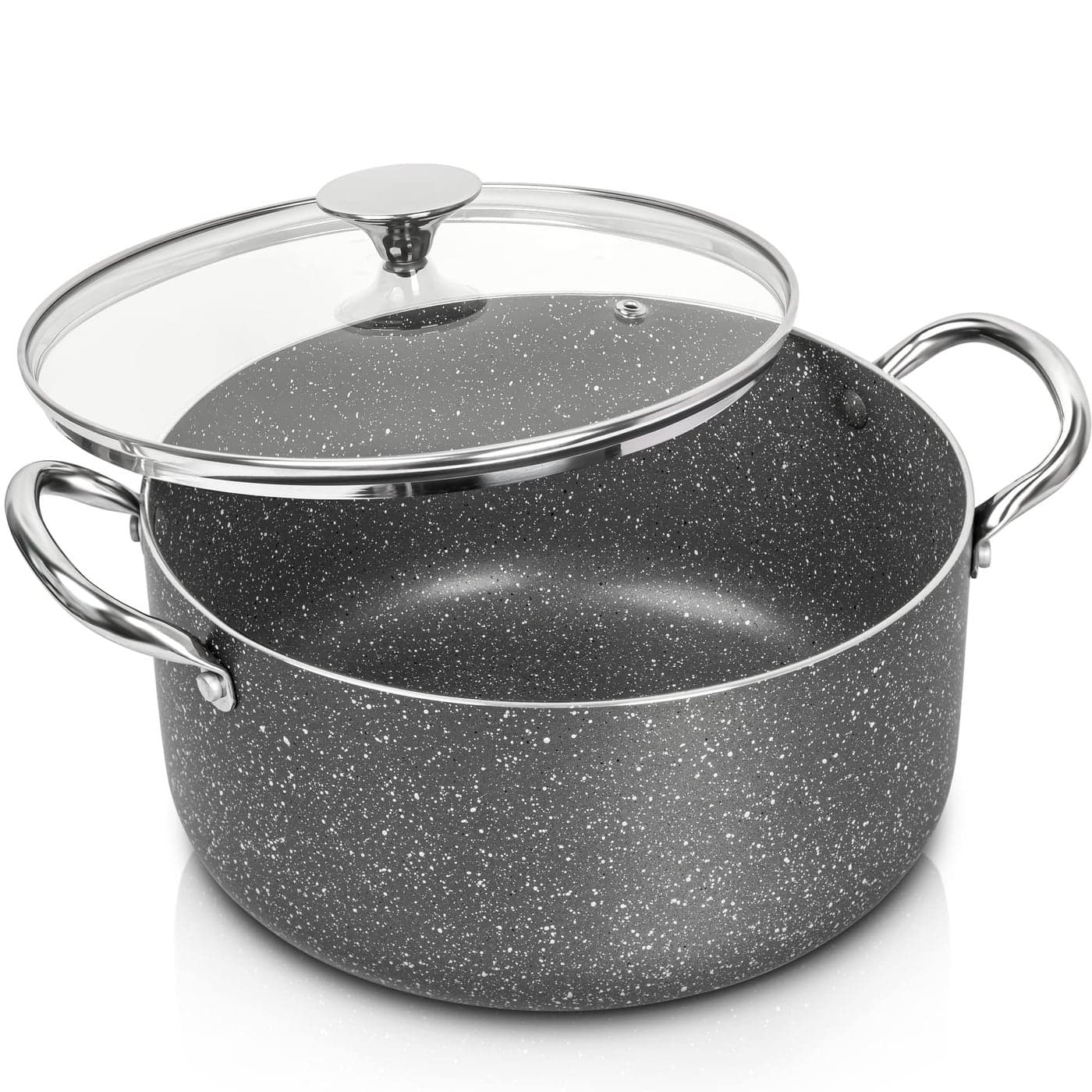 MICHELANGELO 5 Quart Stock Pot with Lid, Nonstick Soup Pot with Lid, Induction Pot for Cooking, 5 Qt Pot with Lid, Non Stick Pot for Kitchen, Stockpot with Stainless Steel Handle, Oven Safe