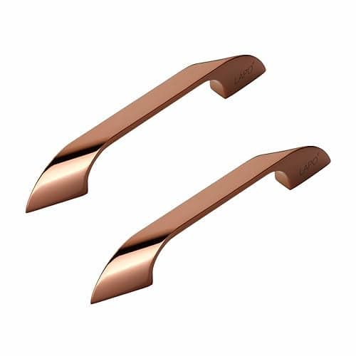 LAPO 4 Inch Cabinet Handles for Kitchen Units, Suitable for Wardrobe and Pooja Mandir, Scratch Resistant Surface, DIY Installation, 3 Years Warranty (96mm, PVD Rose Gold Finish, Pack of 2) – Twist