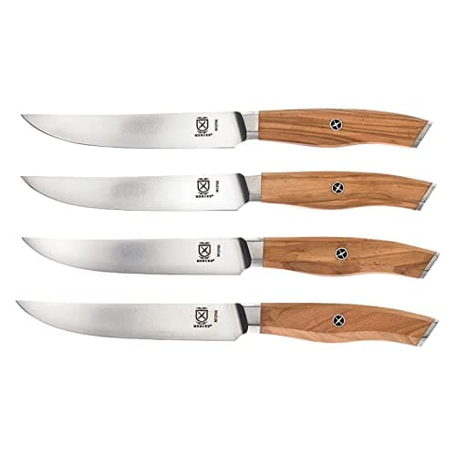 Mercer Culinary Olive Wood 4-Piece Steak Knife Set