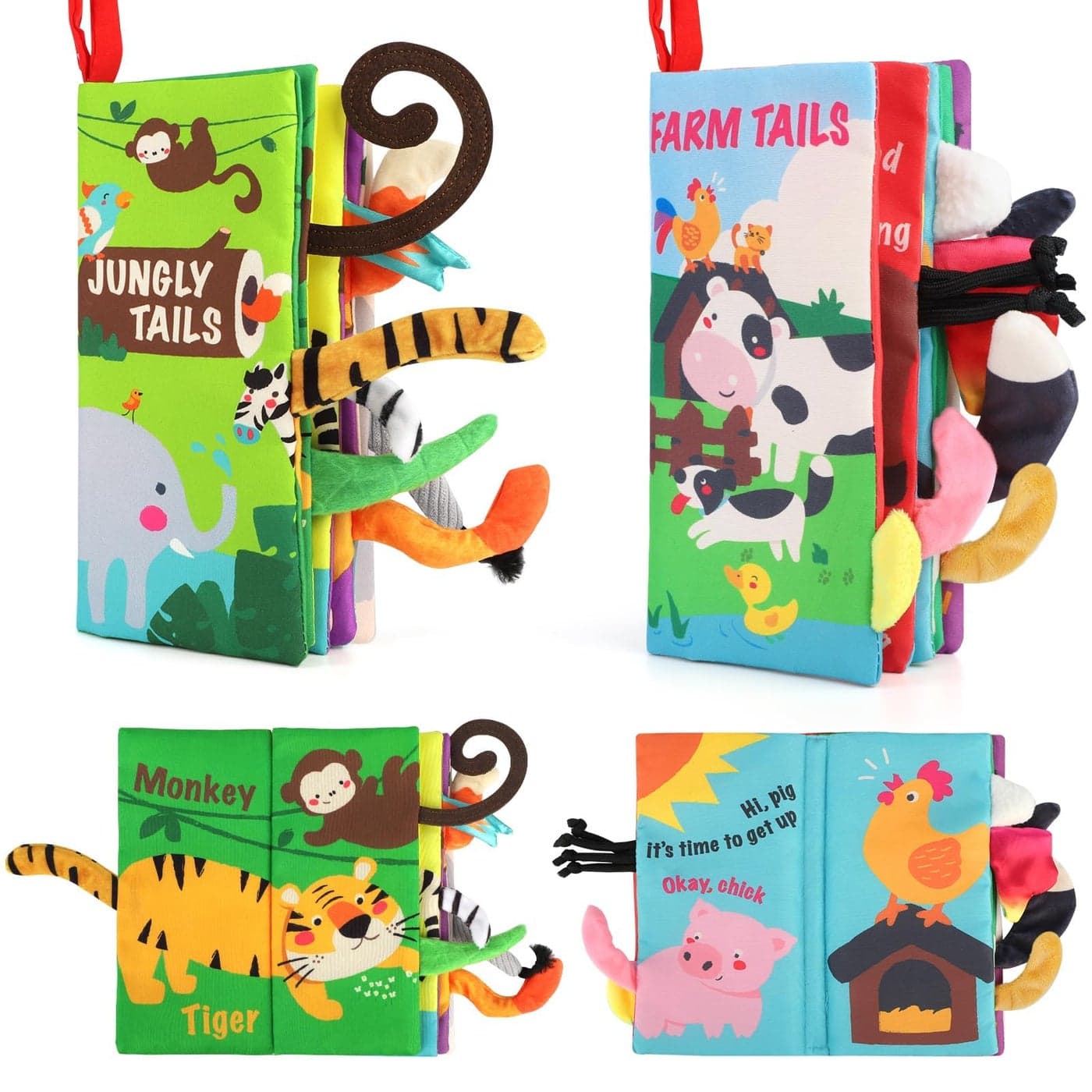 beiens Baby Books 06 Months 2PCS Baby Toys 0361218 Months Touch Feel Sensory Cloth Crinkle Soft Books Tummy Time Toys Stroller Infant Newborn Toys Boy Girl Shower Gifts