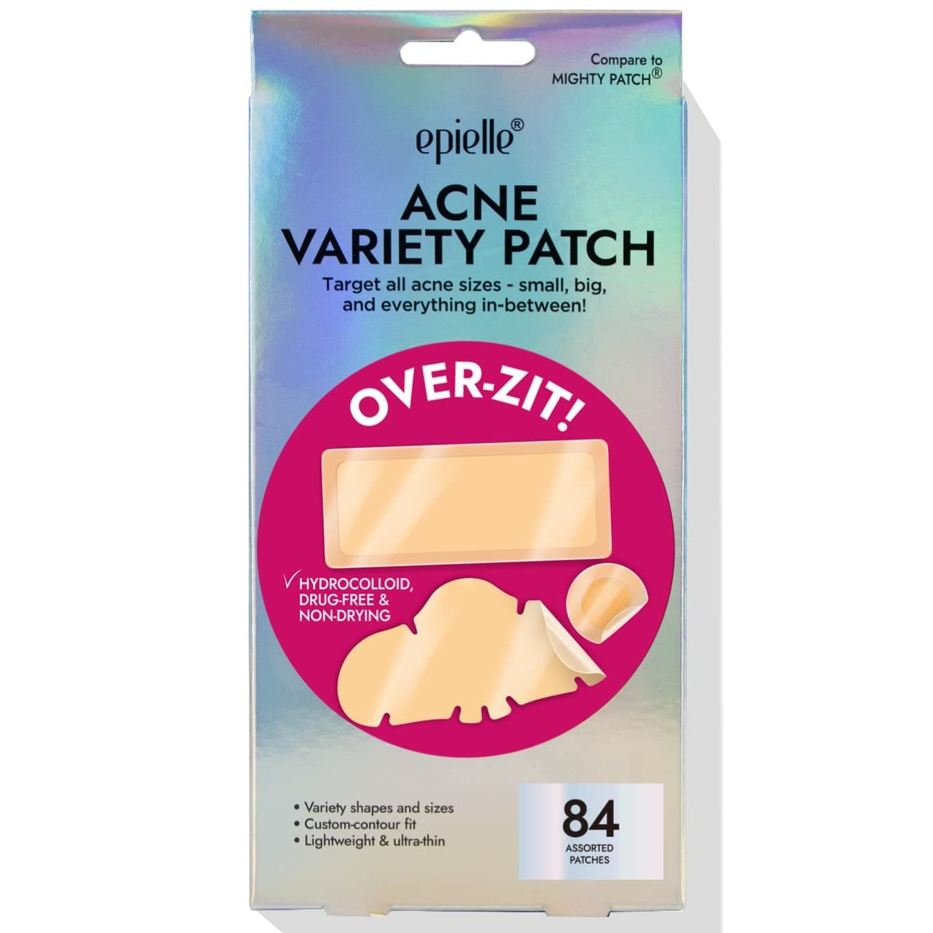 Epielle OverZit Acne Variety Patches 84 Hydrocolloid Acne Pimple Patch for Covering Zits and Blemishes for Full Face 84 Count
