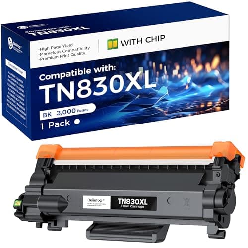 Compatible TN830XL Toner Cartridge High Yield Replacement for Brother TN830 TN830 TN830 XL TN830XL use with HLL2460DW DCPL2640DW HLL2405W MFCL2820DW HLL2480DW Printer 1 Black 3000 Pages