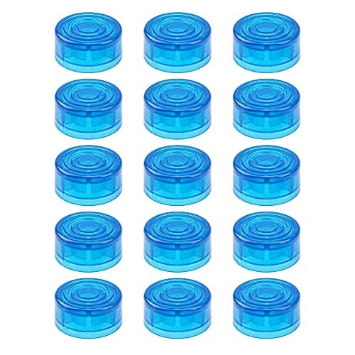 15Pcs Yootones Guitar Effect Footswitch Topper,Foot Nail Cap Pedal Topper Compatible with Protection Cap Make Effect Footboard More Efficient Anti-Slip Surface (Light blue)