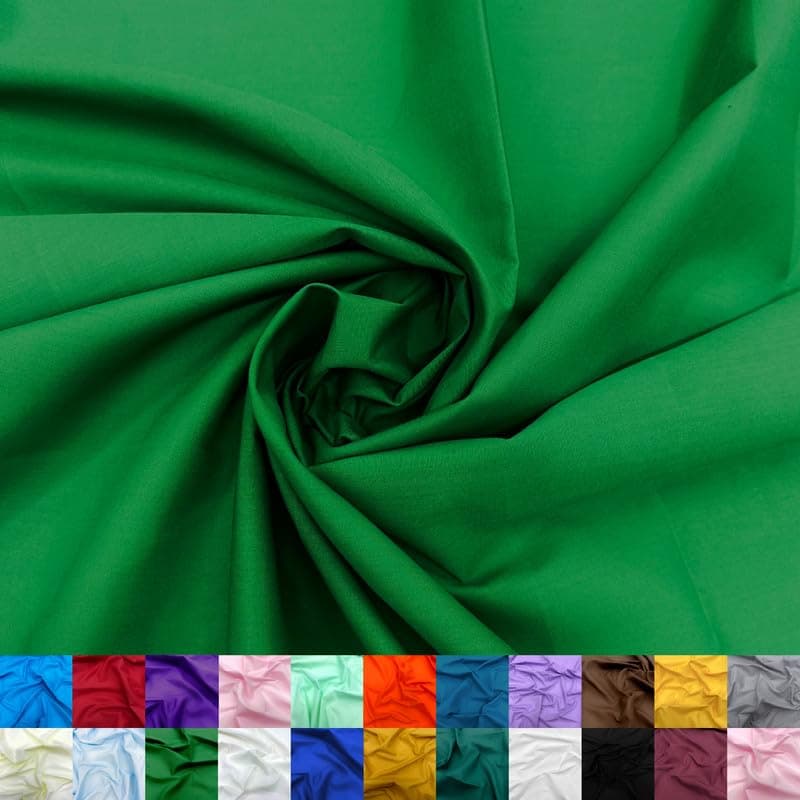 Ice Fabrics Cotton Polyester Broadcloth Fabric by The Yard 60 Wide Soft Breathable Broadcloth Fabric for Sewing Perfect for Apparel Bedding Curtains and More Kelly Green 2 Yards