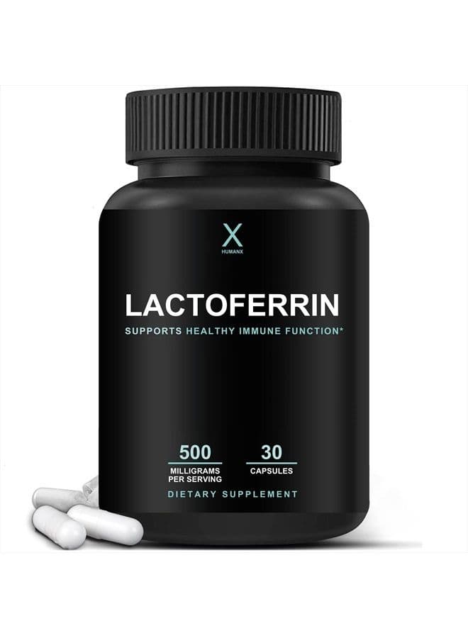 Lactoferrin 500mg - USA Third Party Tested (Gluten Free, Non GMO, Soy Free Supplements) - A Component in Colostrum - Supports Healthy Immunity, Iron Utilization & Absorption