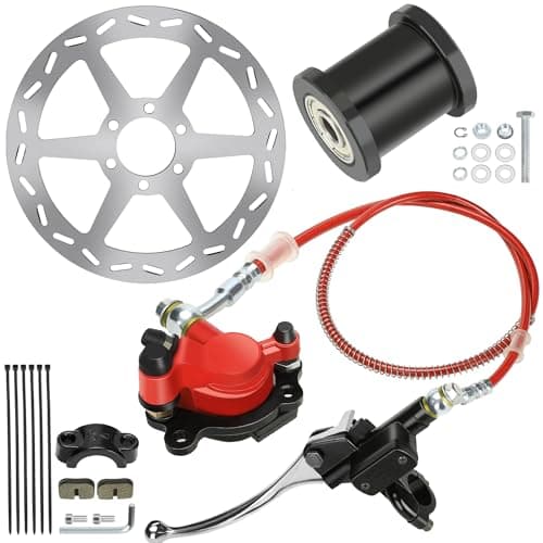 YOXUFA Mini Bike Hydraulic Brake Caliper + 180mm Mini Bike Disc Brake Rotor Replacement for Baja Doodle Bug DB30 Blitz Dirt Bug Coleman Motovox Predator 79cc 97cc 2.8hp Engine Parts