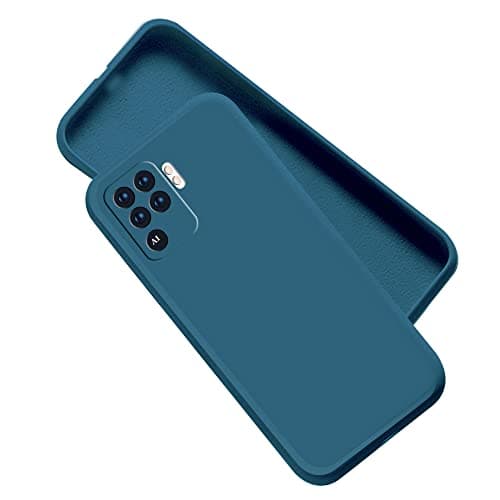 A rtistque Liquid TPU Silicone Matte Shockproof Flexible with Camera Protection Soft Back Cover Case for Oppo F19 Pro - Blue