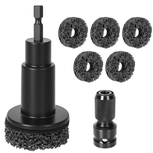 Eascor Wheel Hub Cleaning Tool Wheel Hub Resurfacing Kit Wheel Stud Cleaner Quick Rust Removal for Lug Studs and Rotors Fits 12 Wrenches Or Electric Drill Automotive Maintenance Tool1