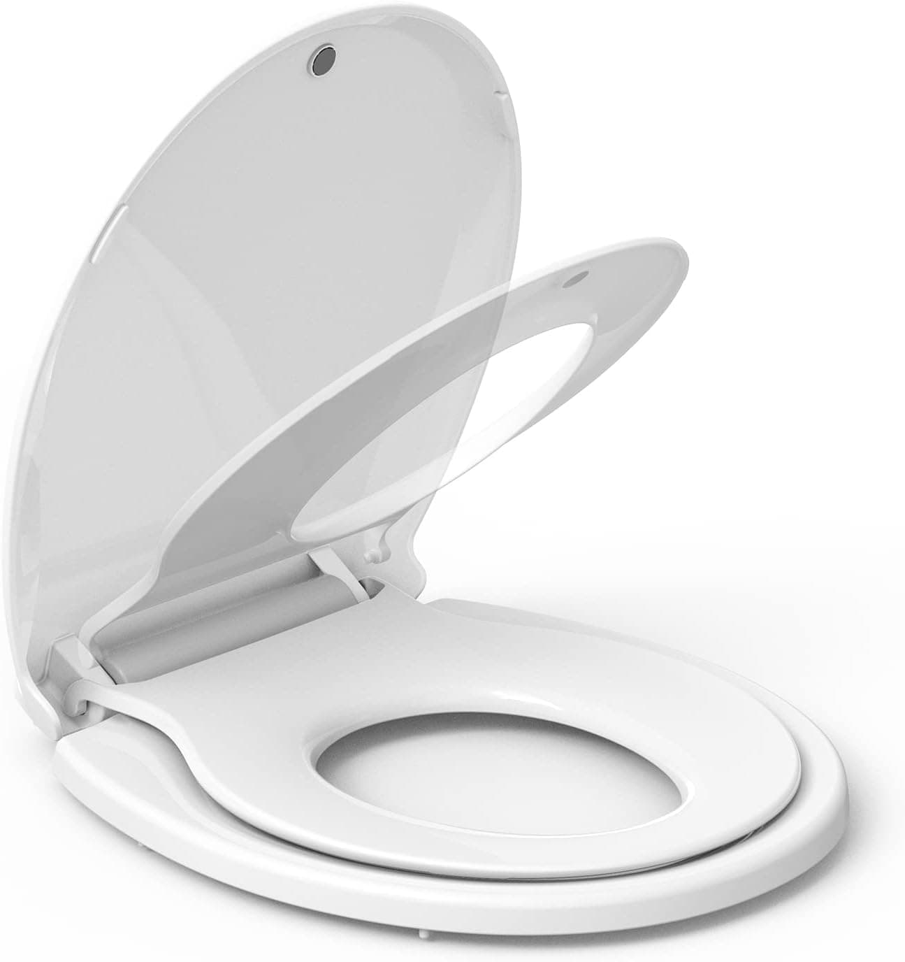 GAOMON Toilet Seat Round Toilet Seat with Toddler Seat Built in Potty Training Toilet Seat Round Fits Both Adult and Child with Slow Close and Magnets Round