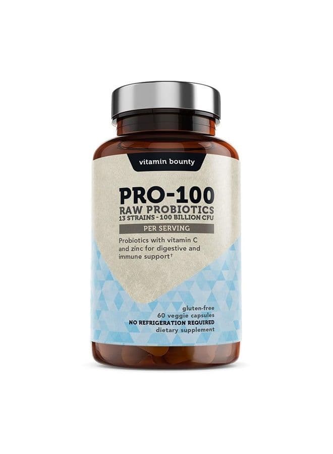 Pro-100 Probiotics - 13 Probiotic Strains, Gut Health, Digestive Health, Probiotic for Women and Men, Delayed Release Embocaps - 60 Capsules
