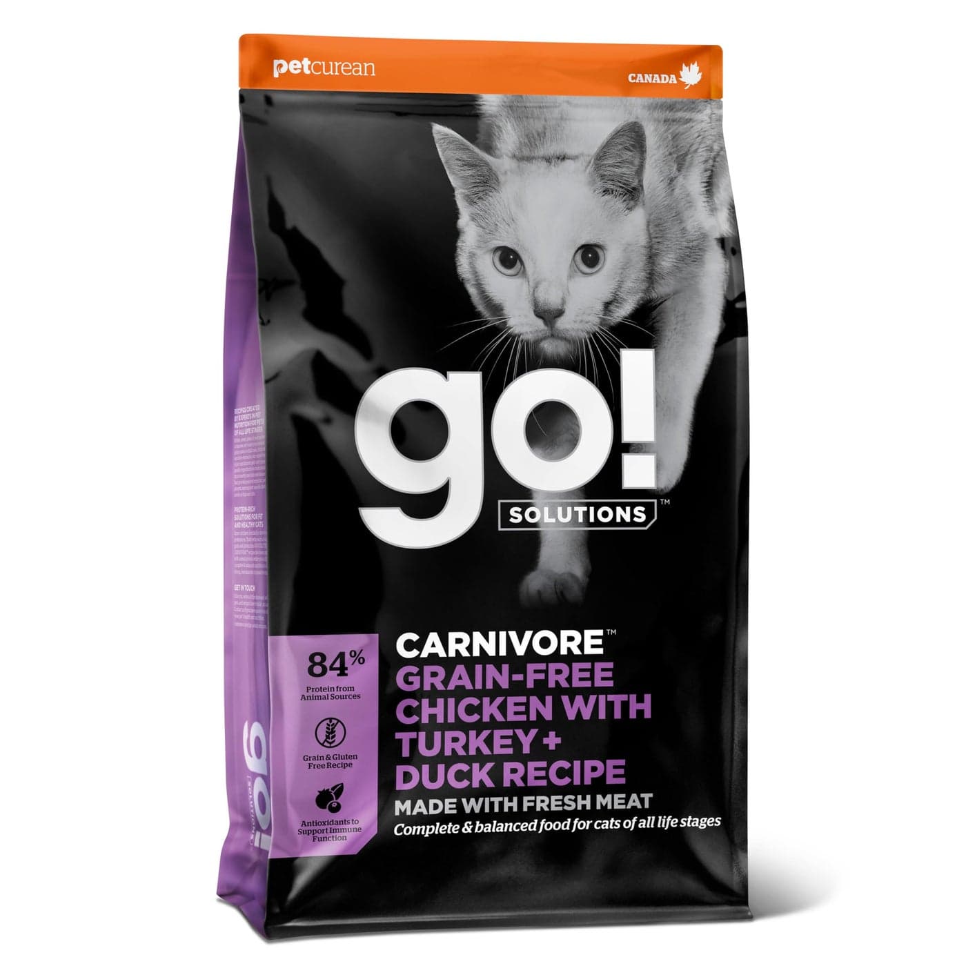Go Solutions Carnivore GrainFree Protein Rich Dry Cat Food Chicken Turkey and Duck Recipe 3 lb Bag