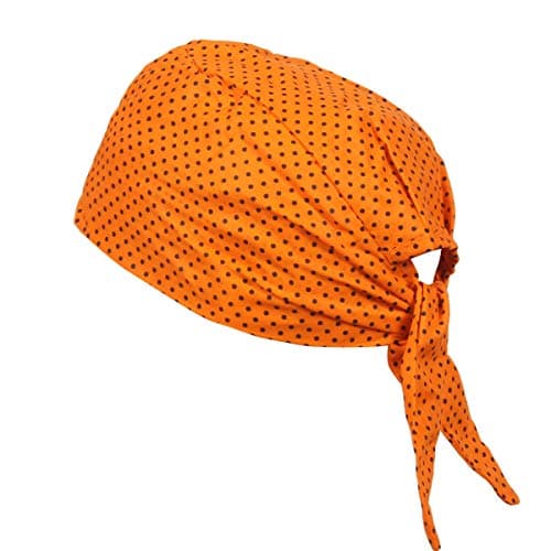 BISMAADH - Cotton - Polka Dot Bandana Sweatband - For Men & Women - 20 x 20 x 10 cm - 1 Piece, Orange