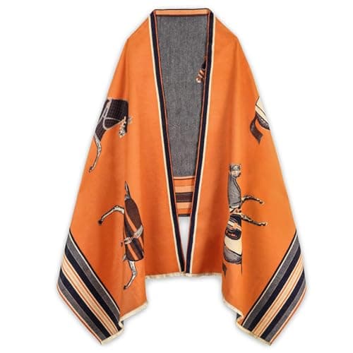 EXTREE Scarfs for Women Pashmina Silky Shawl Wrap for Evening Dressing Blanket Open Front Poncho Cape