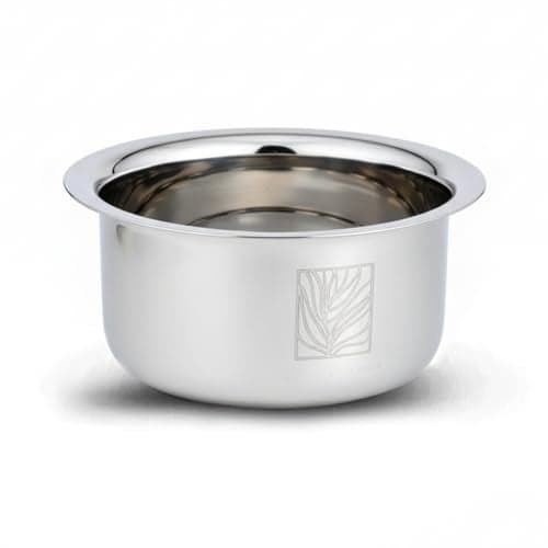 Earthy Fables Stainless Steel Tope/Patila/Bhogona/Tapeli for Milk, Boiling – 1kg, Heaviest in Class, Better Nutrition & Heat Distribution, Uses Less Oil & Gas, Stove & Induction Bottom, 19 cm, 2.5 L