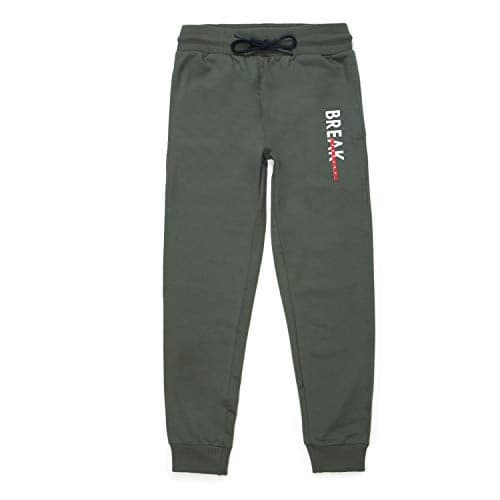 Alan Jones Clothing Boy's Regular Fit High Rise Solid Joggers Track Pant (7 Years-8 Years_Fern)