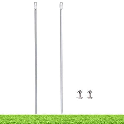 Kichwit 15.7" Metal Stakes for Yard Signs, 5/16 Inch Thickness, Stainless Steel Hardware Included