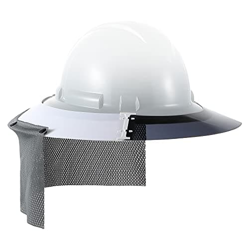 Feekoon Reusable Hard Hat Visor, with Neck Protector Breathable Shade Net Full Brim Hard Hat Sun Shade, Sun Protection Helmet Sun Shade, Compatible with V-Gard Cap, Helmet Not Included