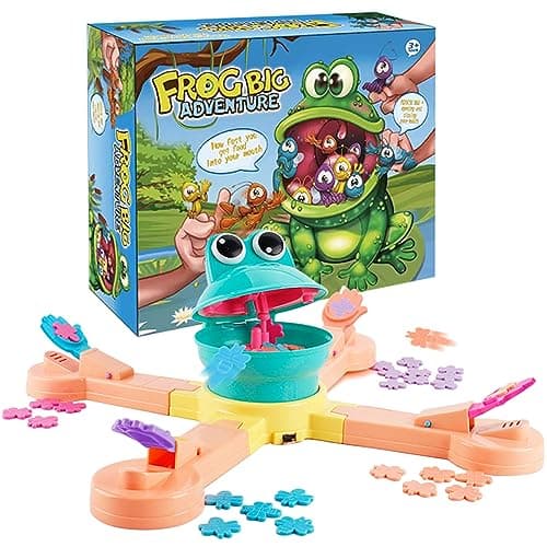 KEJIH Classic Feed Frog Board GameMultiplayer Athletic GameFrog Eating Bugs GameExercise The Speed of The Reaction ToySurprise Exciting Family and Friend Party GamesSuitable for Kid