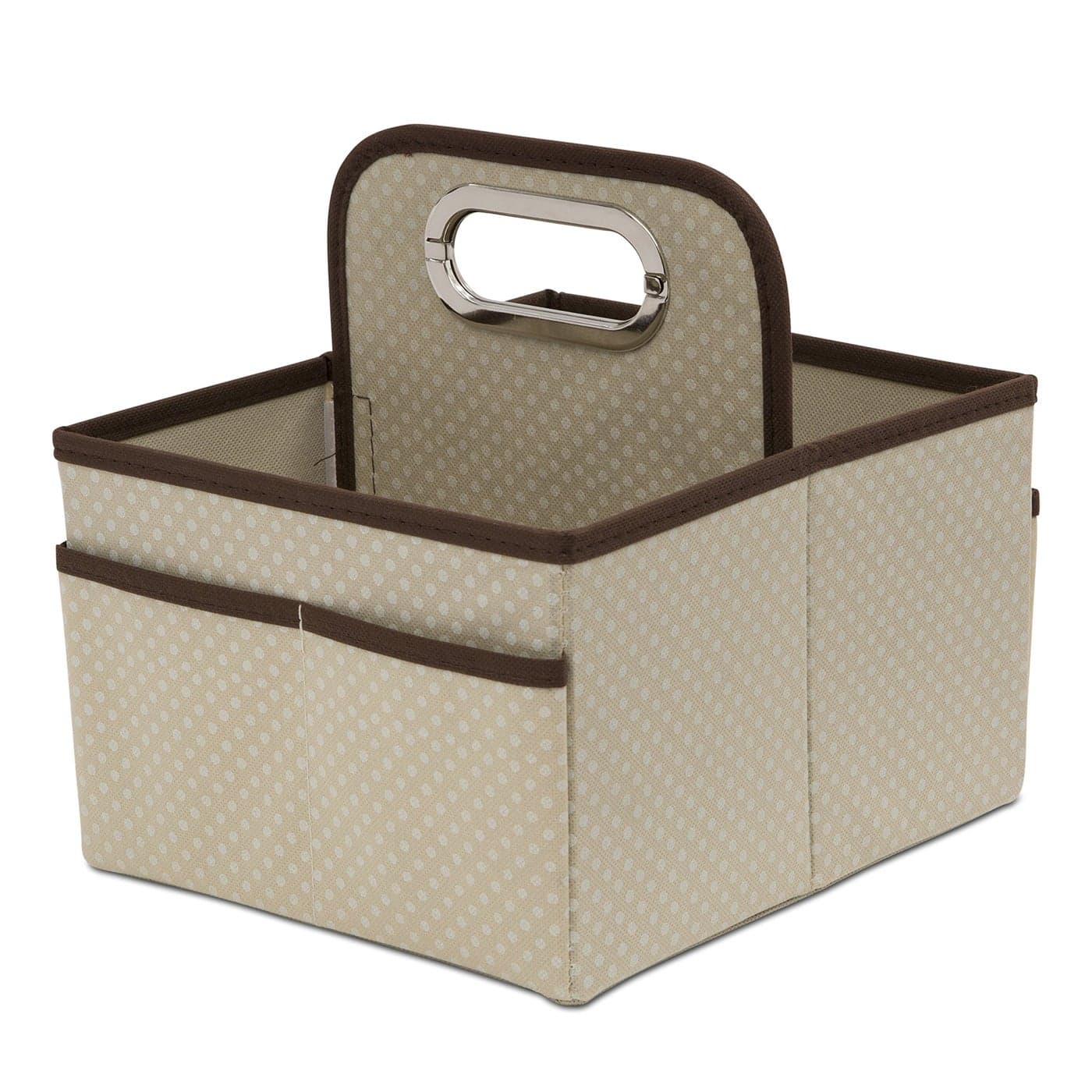 Delta Children Portable Nursery Caddy Essential Lightweight Storage Bin with Multiple Compartments Easy StorageOrganization Solution Barely Pink
