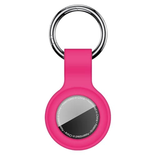 Linsaner Case for AirTag 2nd Gen (2026) & 1st Gen, Silicone Holder Keychain Key Ring, Protective Cover for Apple for Air Tags, GPS Finder Accessories for Bags, Pets, Kids, Luggage, Hot Pink