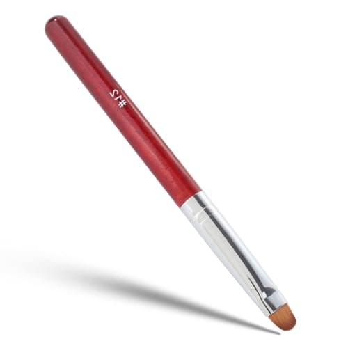 French Manicure CleanUp Brush French Gel Acrylic Nail Art Kolinsky Brush for Professional Manicure Cuticle Clean Up Nail Art Design Red Wood Handle 12