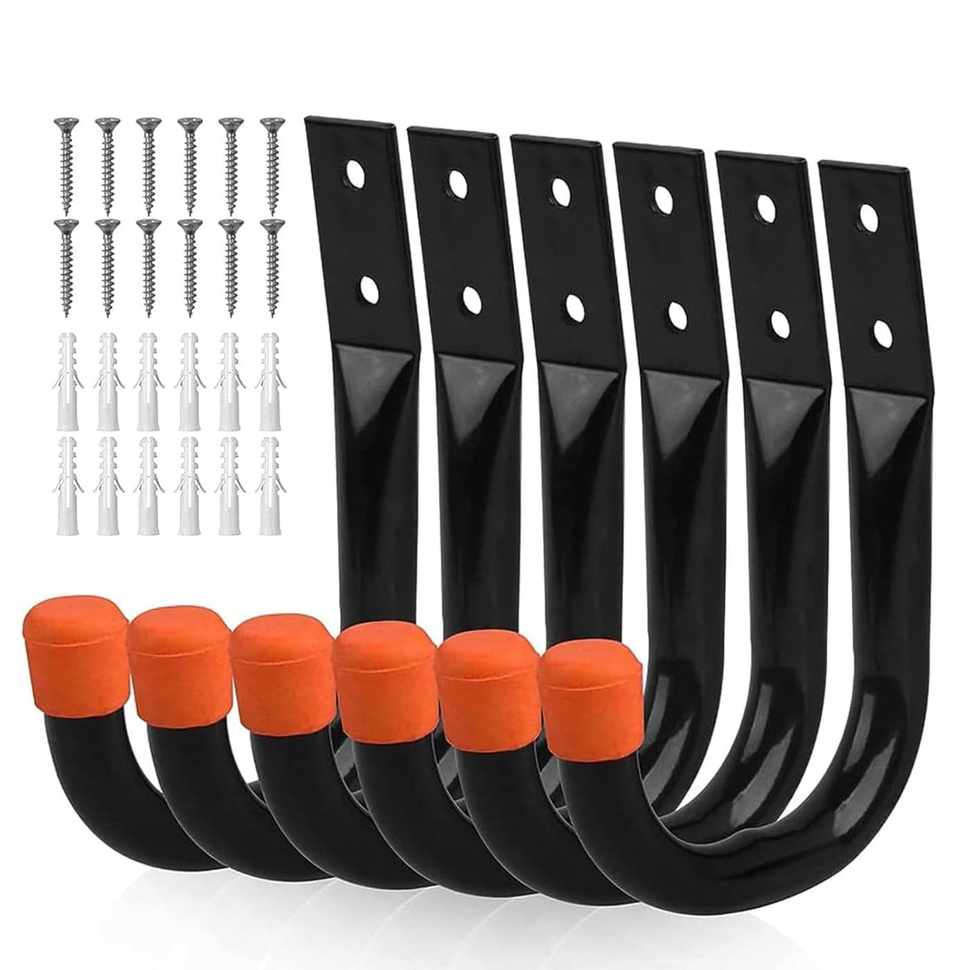 Serplex Heavy Duty Garage Hooks For Hanging6Pcs Metal Utility Hooks Garage Wall Storage HooksLadder HooksWall Mount J Utility Hooks With Wall Anchors ScrewsMetal Hooks For GarageGarden Black
