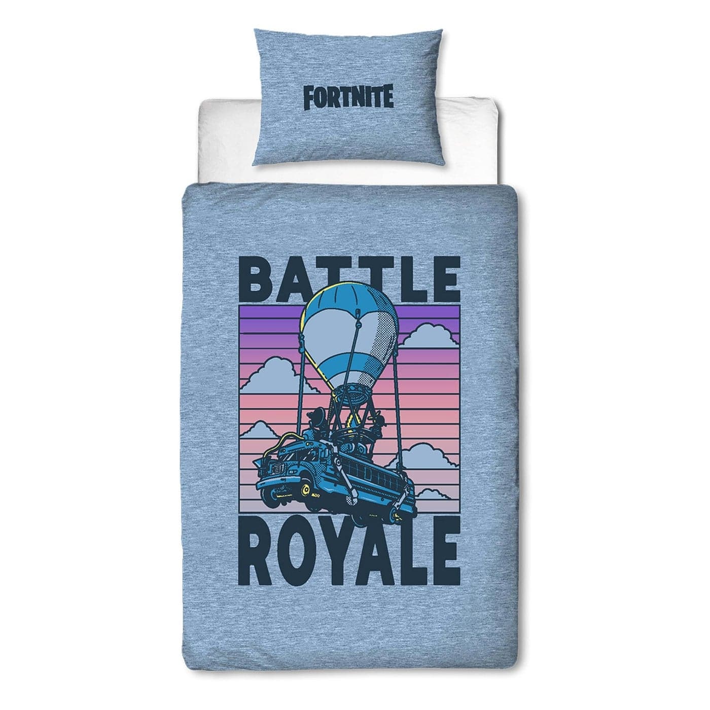 Character World Fortnite Official Single Childs Duvet Cover Set Battle Royale Design Reversible 2 Sided Bedding Including Matching Pillow Case Single Bed Set Polycotton Blue