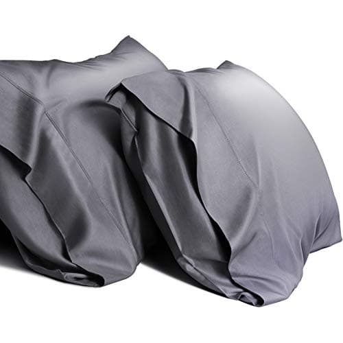 WishSmile Cooling Queen Pillow Cases Set of 2 Breathable Cool Silky Soft Rayon Derived from Bamboo Fabric Moisture Wicking for Hot SleepersHair and Skin FriendlyDark Grey2 Pack20x30IN