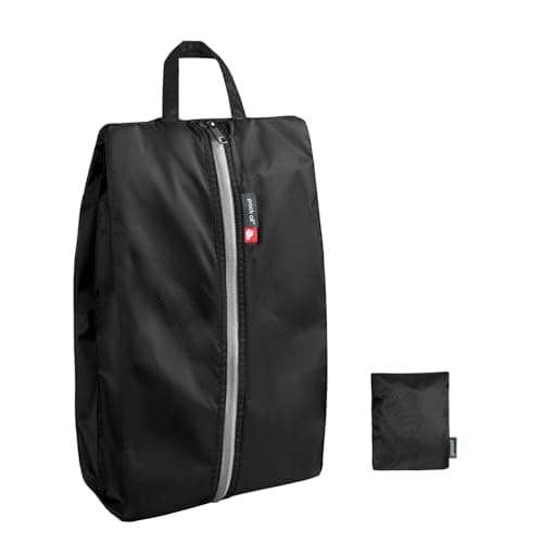 pack all Foldable Shoe Bag for Travel, Water-Resistant Ultralight Shoe Pouch for Gym, Odor-Resistant Soccer Cleats Bag for Sport (Dual Pocket Version)