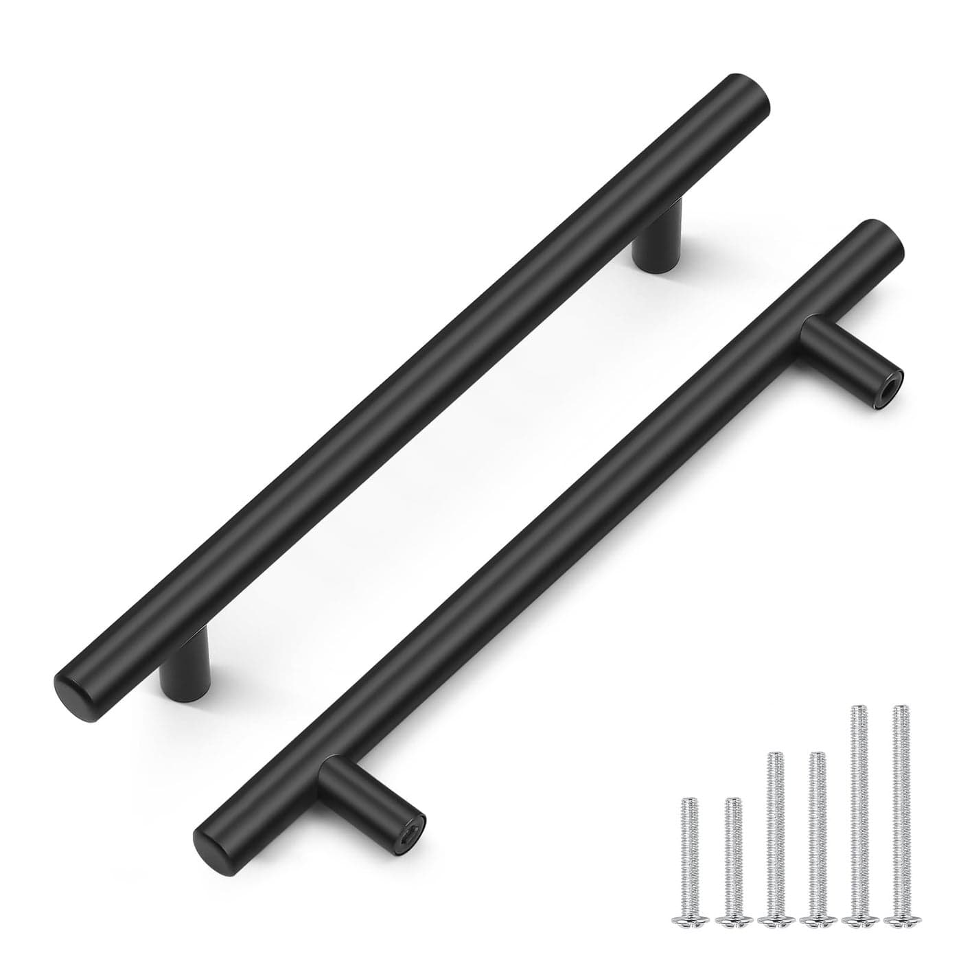 Probrico 5 Pack Hole Centers160mm 625inch Matte Black Kitchen Cabinet HandlesStainless Steel Dresser Drawer Pulls 88inch Length Pull Handle for Cabinets