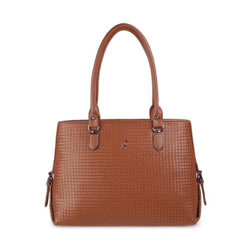 Mochi Women's Tan Stylish Faux Leather Tote Bag (66-446)