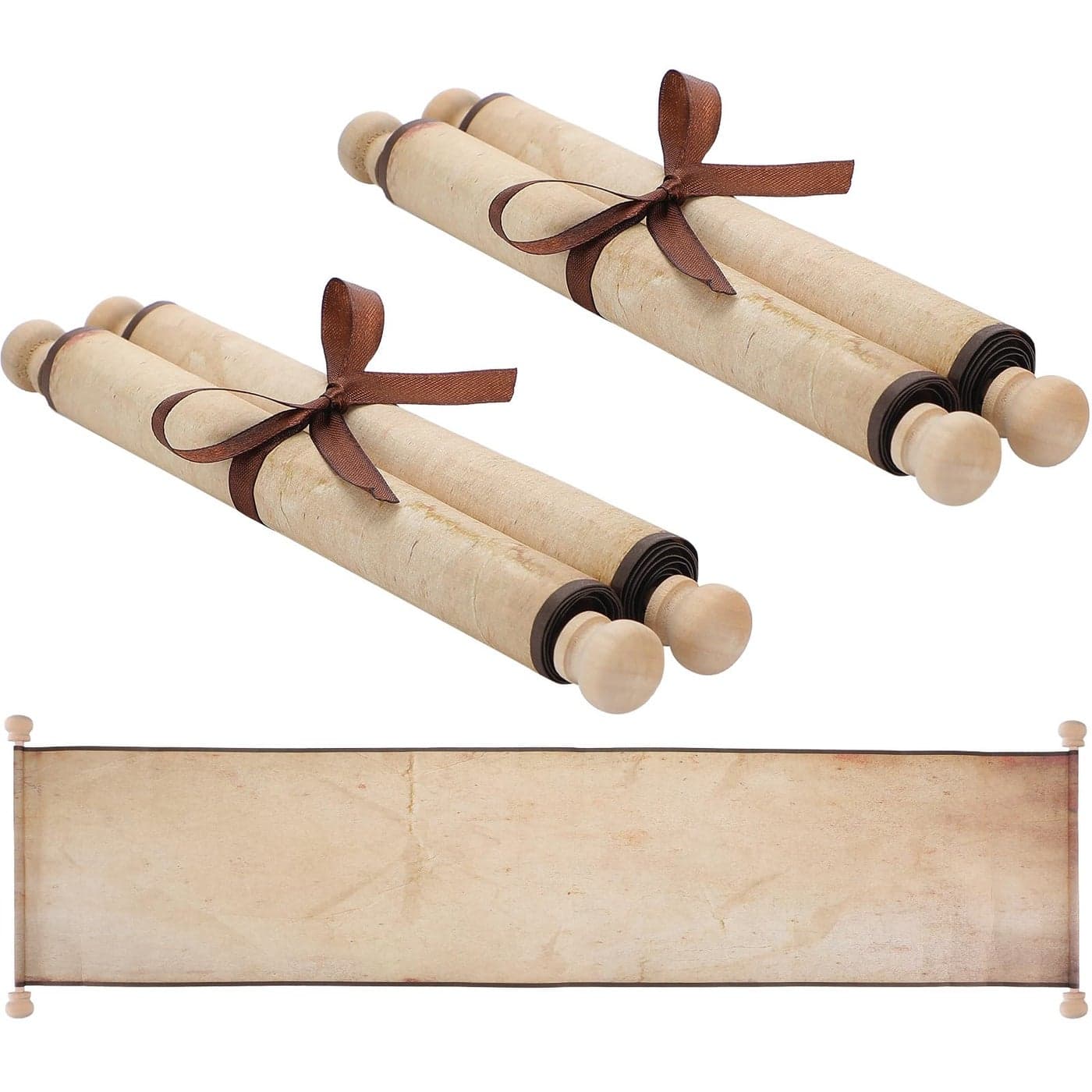 Epakh 2 Pack Blank Paper Scrolls 9 x 72 Inches Wrapped on Wood Rod for Writing Drawing Calligraphy Wedding Vows Cosplay Prop Renaissance Festivals Tabletop Role Playing GameOld Color