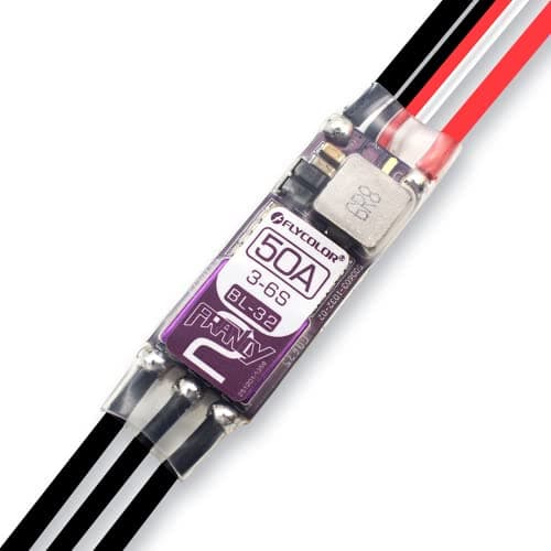 FLYCOLOR Francy2 50A Brushless ESC Speed Controller Support 36S BEC 5V3A BL32 Dshot with XT60 35mm Bullet Plugs for RC Airplane P5B Sailplane