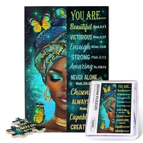 African American Jigsaw Puzzles for Adults 1000 Pieces Black Woman Painting Wooden Jigsaw Puzzle Colorful You are Inspirational Puzzle Black Queen Puzzles for Family Friends Home Decor