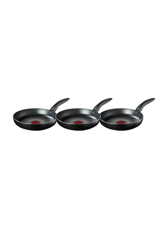 Tower SmartStart Gourmet 24cm Aluminium Frying Pan |Aeroglide PFOA Free Non-Stick Skillet | Built-In Temperature Indicator | Induction & All Hob Compatible Fry Pan | Oven & Dishwasher Safe | Black & Tower SmartStart Gourmet 30cm Aluminium Frying Pan |Aeroglide PFOA Free Non-Stick Skillet | Built-In