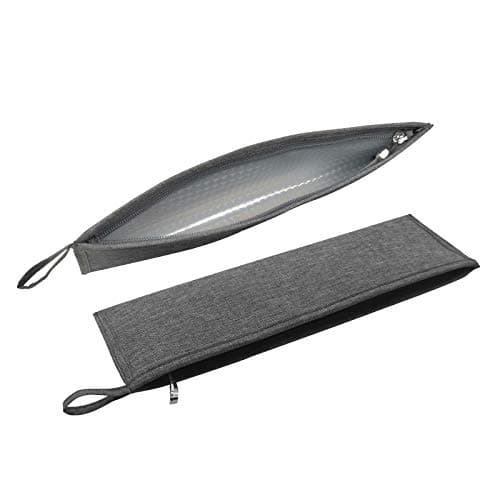 Aosbos Reusable Straws & Chopsticks Case, Portable Carrying Bag, Small Pouch for Stainless Steel, Silicone, Plastic, Straws, Travel Utensil Sets - Grey