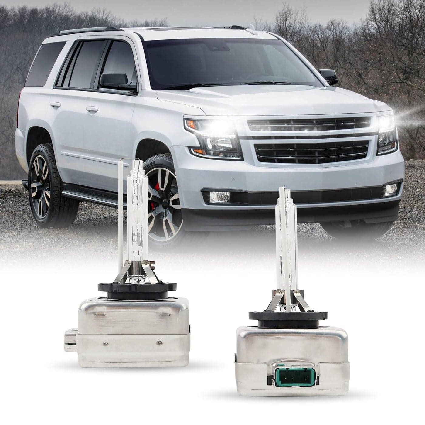 Tivora D3S Xenon HID Headlight Bulbs 6000K Cool White 35W Compatible with 20152020 Chevy Tahoe Suburban D3S C1 Replacement Headlamps Projector Lights Pack of 2
