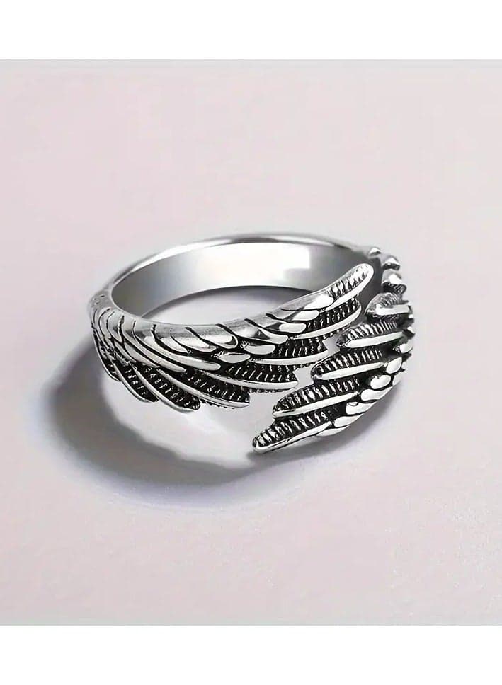 Retro Feather Ring Simple Fashion Open Adjustable Ring Gift