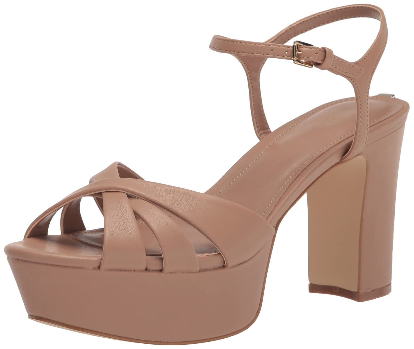 Guess Women's HAYLO Heeled Sandal, Medium Natural, 9.5
