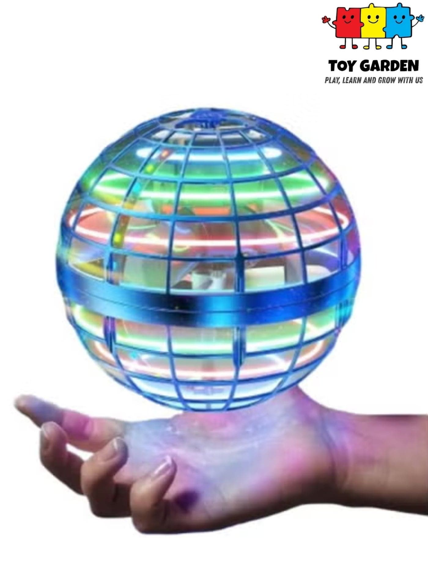 Flying Ball Toys Nebula Orb Globe Shape Magic Controller Mini Drone RGB 360 Lights Spinner (Blue)