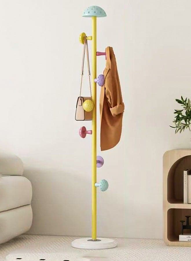 Colorful Mushroom Themed Floor Standing Clothes Rack, 168 cm Simple and Childlike Indoor Coat Rack, Mushroom Clothes Hanger