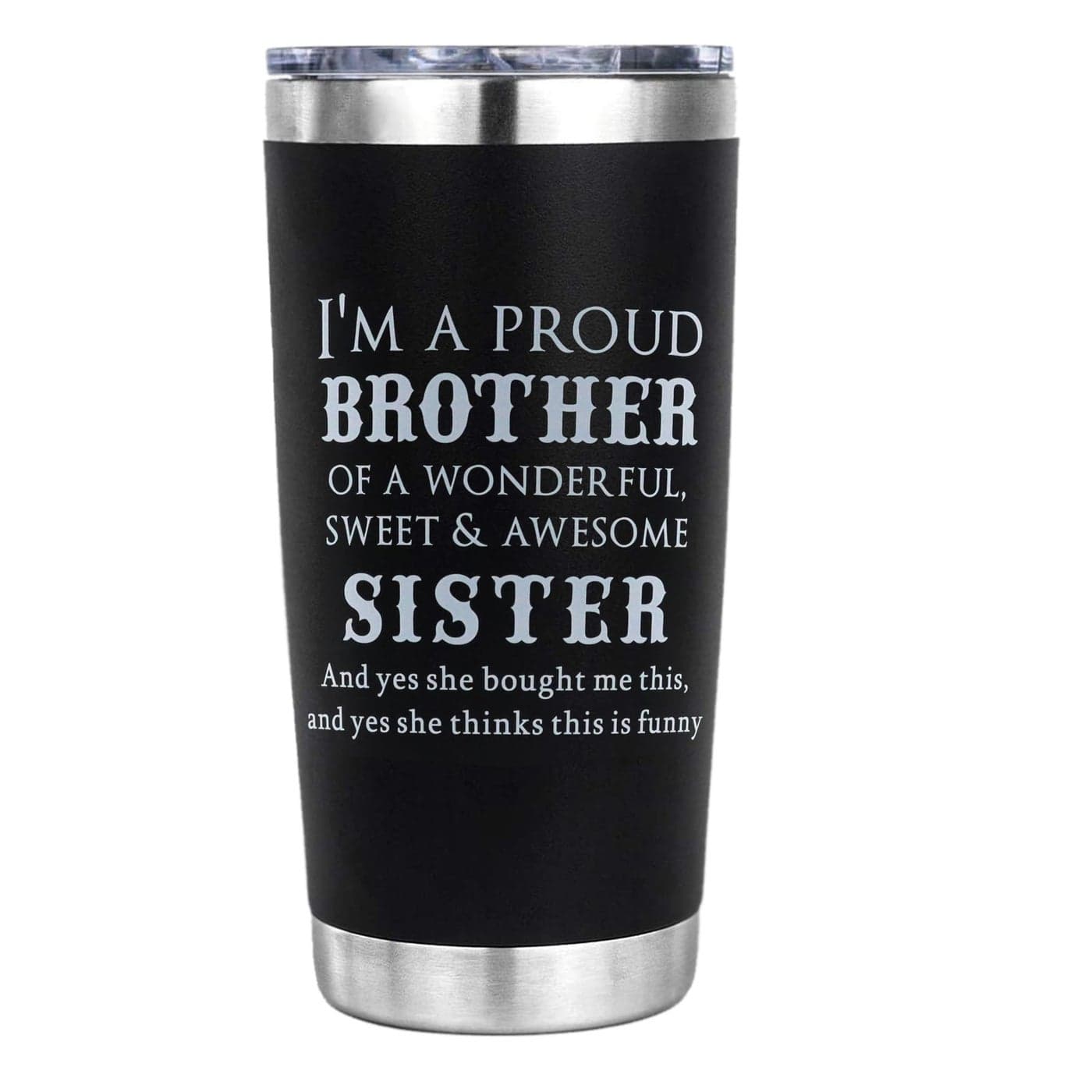 OHSunFLower2 Brother Gifts from Brothers Sister Birthday Gifts for Brothers Christmas Valentines Day Im A Proud Brother 20 Oz Tumbler Presents for Bro