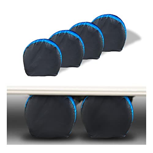 MORNYRAY Tire Covers 4 PackWaterproof AntiUV Snow Sun Rain Tire Covers for RVTruck SUV Trailer Camper