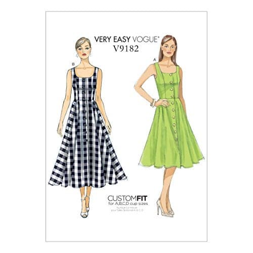 Vogue Patterns Dress Flared Skirt, 14-16-18-20-22, Red