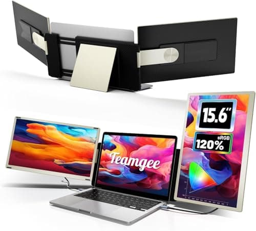 Teamgee 156 Laptop Screen Extender Portable Monitor for 1317 MacWindows Laptops 120 sRGB FHD Metal Stand 235 Rotation Ideal for Hybrid Work