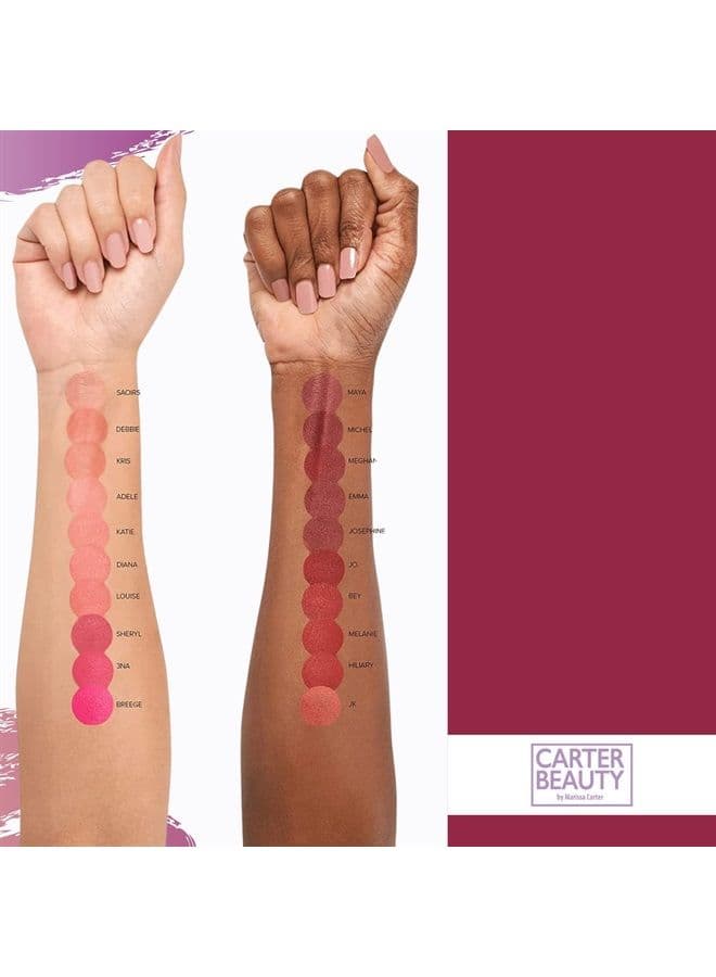 Carter Beauty Word Of Mouth Lipstick - Intense Color With A Smooth Matte Finish - Long-Lasting Comfortable Wear - Can Be Used With Free Speech Lip Tint For A Glossy Look - Sheryl - 0.16 Oz