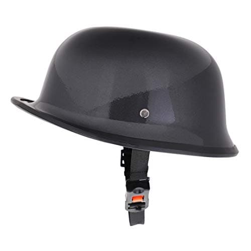 Sage Square German Retro Style Half Helmet World War Inspired (Black Glossy) (Medium) (Non-Motorized)