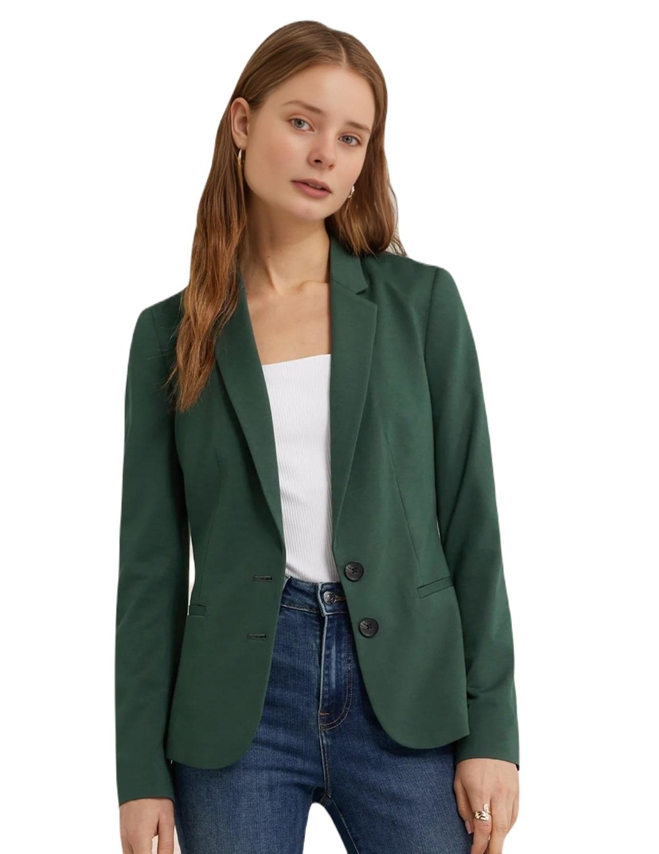 ROCKSY Green Smart Casual Formal Blazer for Women, Regular Fit Stylish Blazer for Women, Size M.