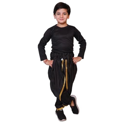 Kaku Fancy Dresses Black Dhoti For Kids, Dhoti For Boys & Girls (Only Dhoti), 5-6 Years